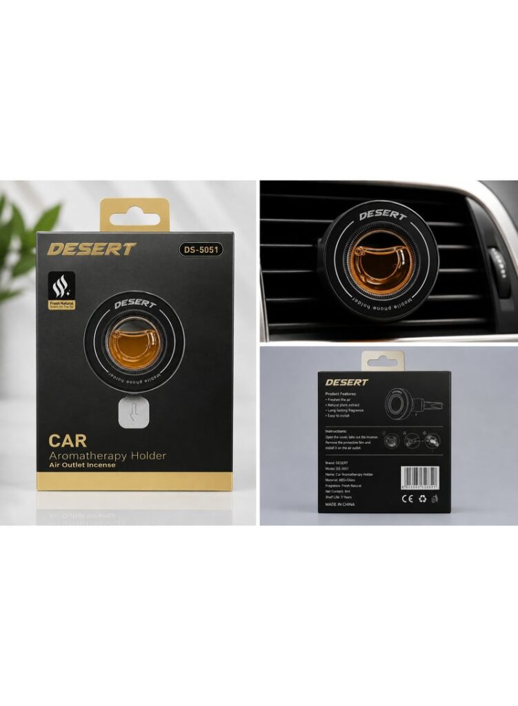 DESERT DS-5051 Car Aromatherapy Holder – Air Vent Fragrance Diffuser, Fresh Natural Scent, Portable Car Air Freshener