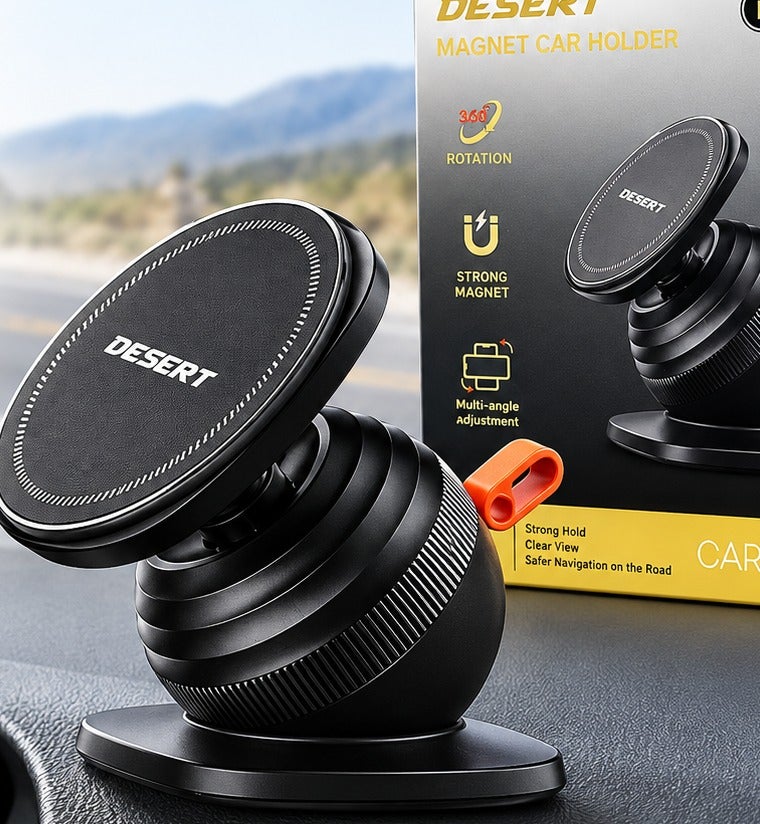 DESERT DS-5851 Magnetic Car Phone Holder – 360° Rotation, Strong Magnet & Multi-Angle Adjustment