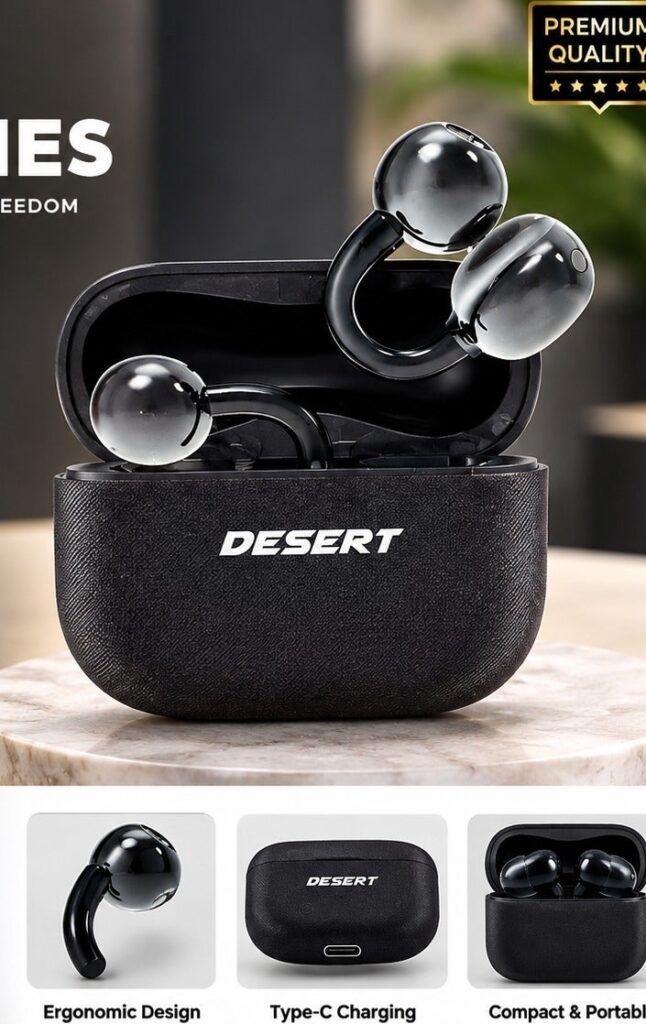 DESERT DS-2991 Wireless Earphones with Charging Case, Type-C Charging, Hands-Free Calling & Portable Design