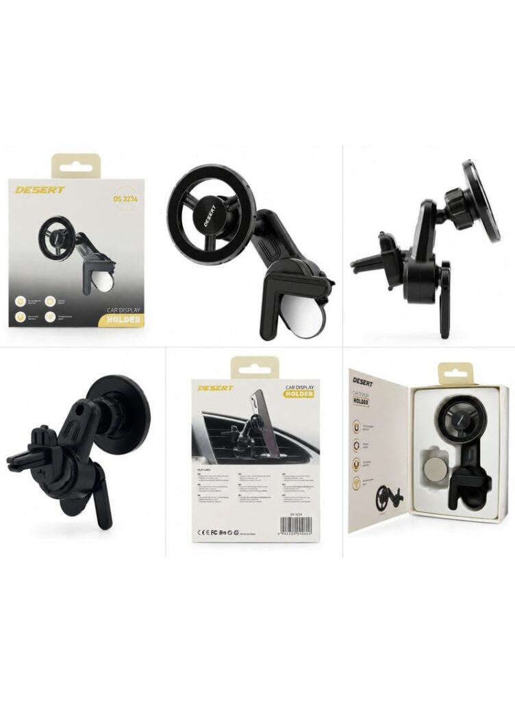 DESERT DS-3234 Magnetic Car Phone Holder, Strong Magnetic Attraction, 360° Adjustable Rotation, One-Handed Operation, Car Display Mount