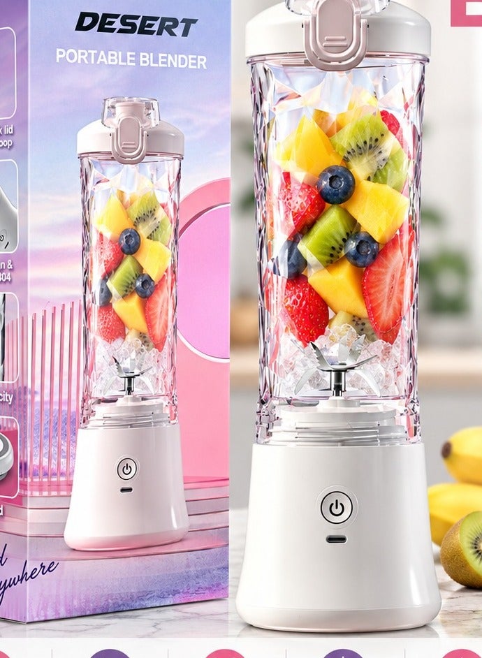 Portable Blender 600ML | 6-Blade SUS 304 Stainless Steel Blades | LED Light Design | Portable Smoothie & Juice Blender*